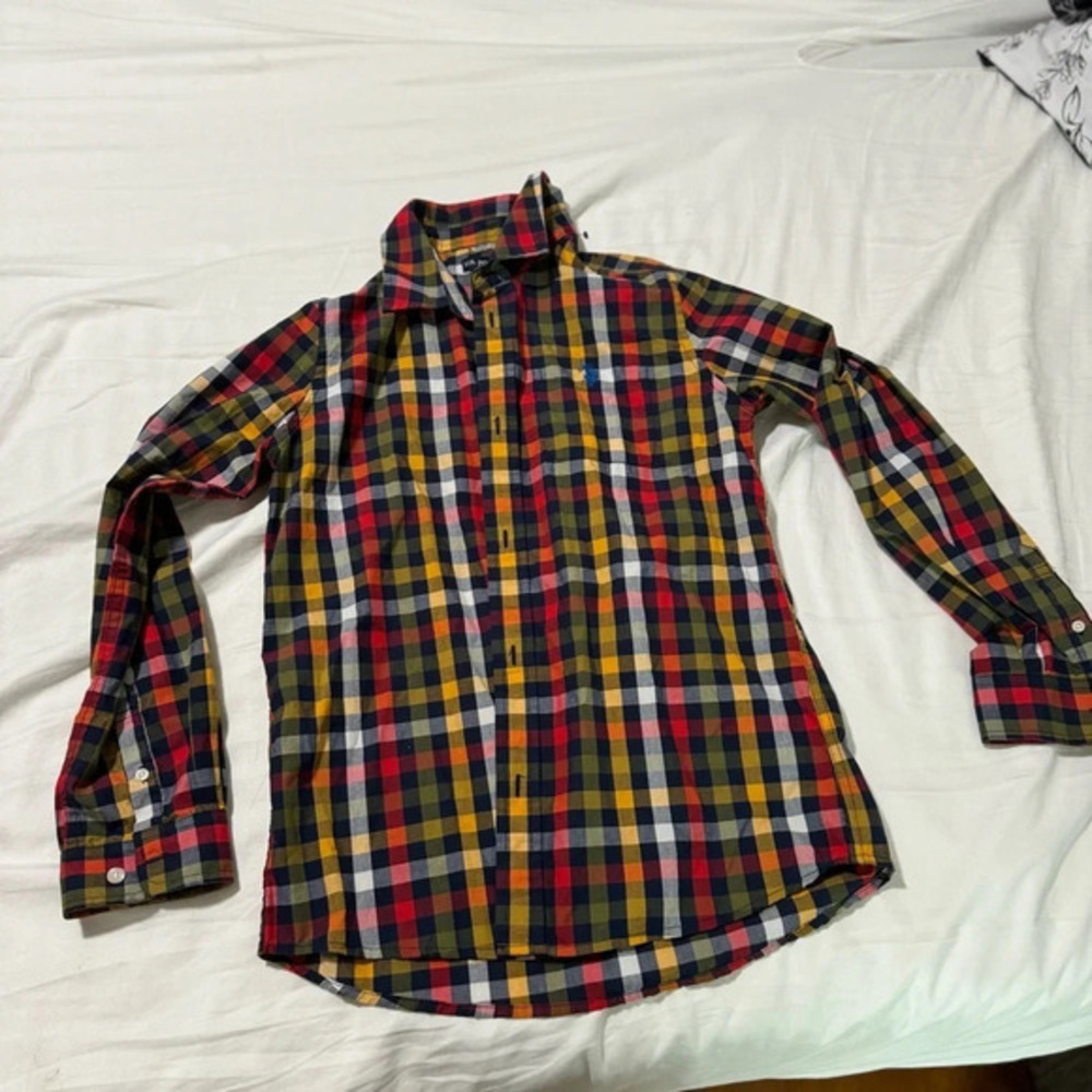 US Polo Assn Boys Size‎ XL Flannel Button Up Long Sleeve Shirt